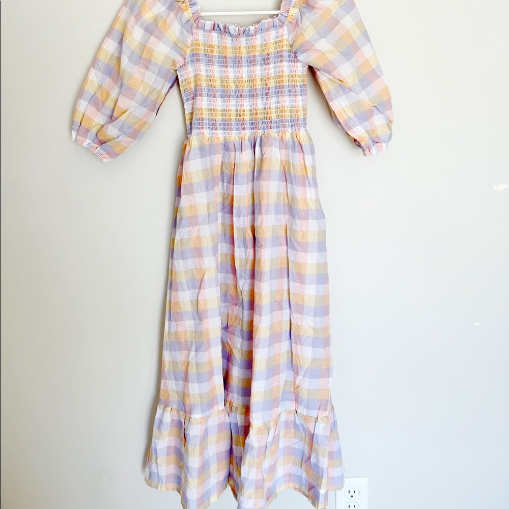 Amazon find puff sleeve tiered plaid dress, NWT SIZE 4-6